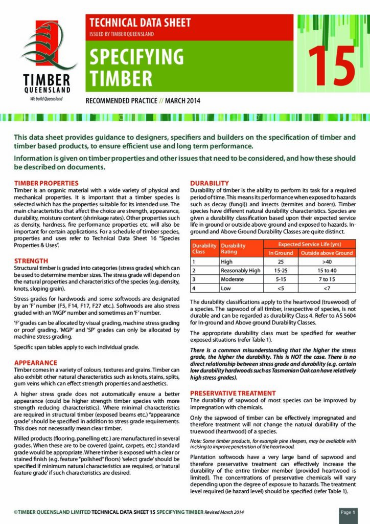 thumbnail of Specifying Timber