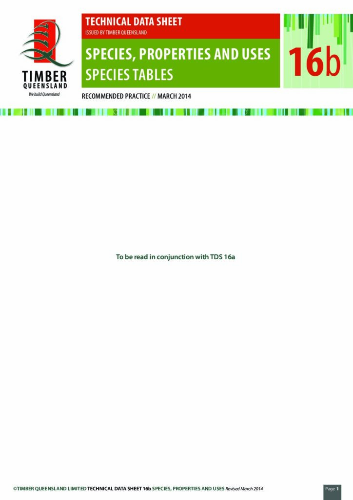 thumbnail of Species, Properties and Uses Tables