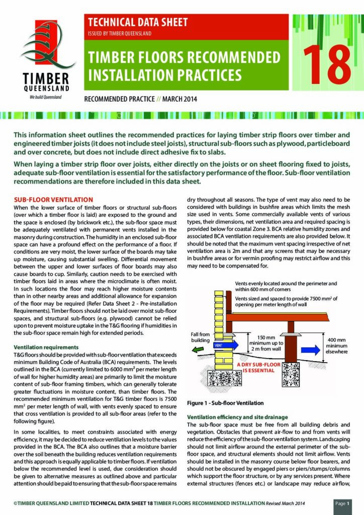 thumbnail of Timber Floors Recommended Installation