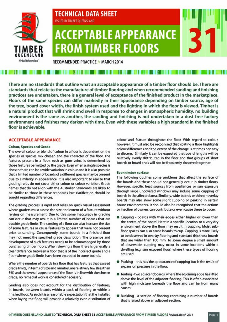 thumbnail of Acceptable Appearances from Timber Floors